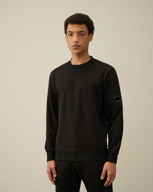 Diagonal raised fleece sweatshirt nera