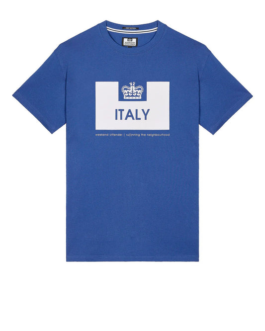 T-shirt country Series blu/bianco