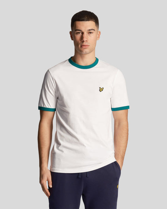 T-shirt ringer White/Court Green