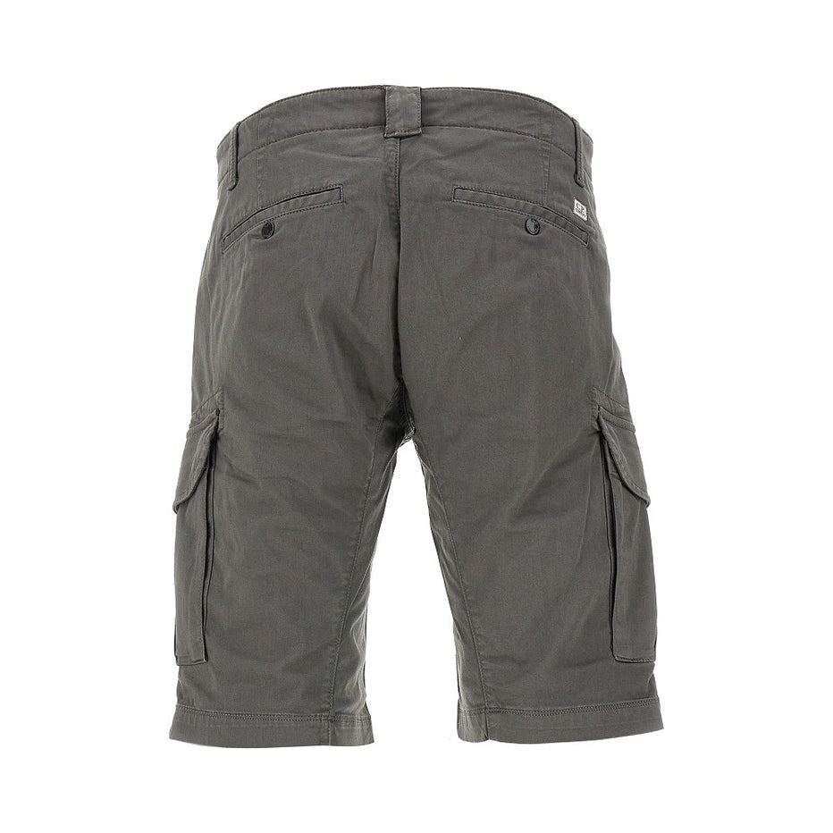 Stretch sateen cargo short smoked pearl