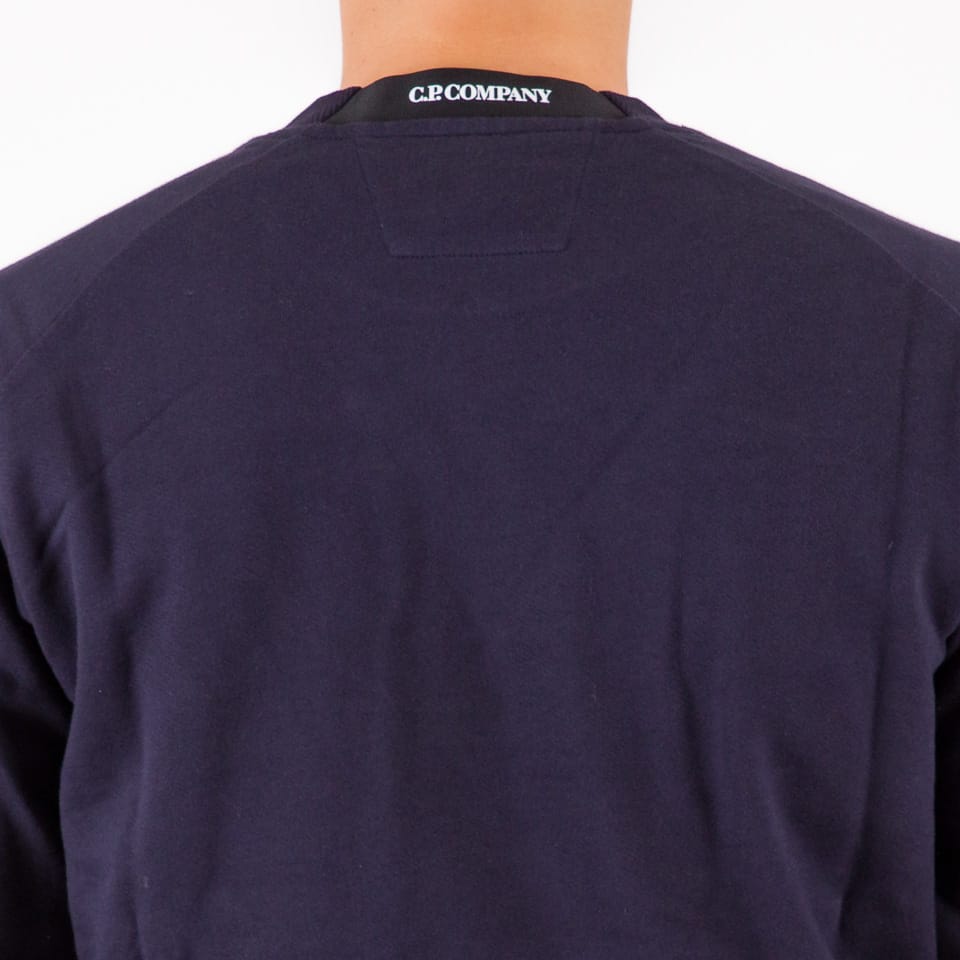 Diagonal raised fleece sweatshirt blu navy