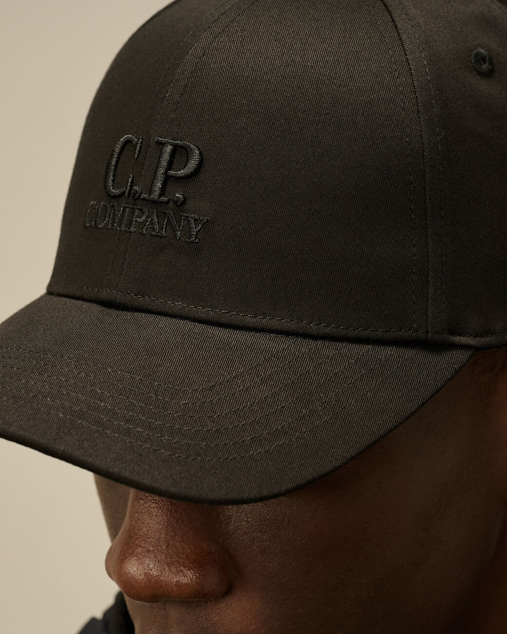 Gabardine Baseball cap nero