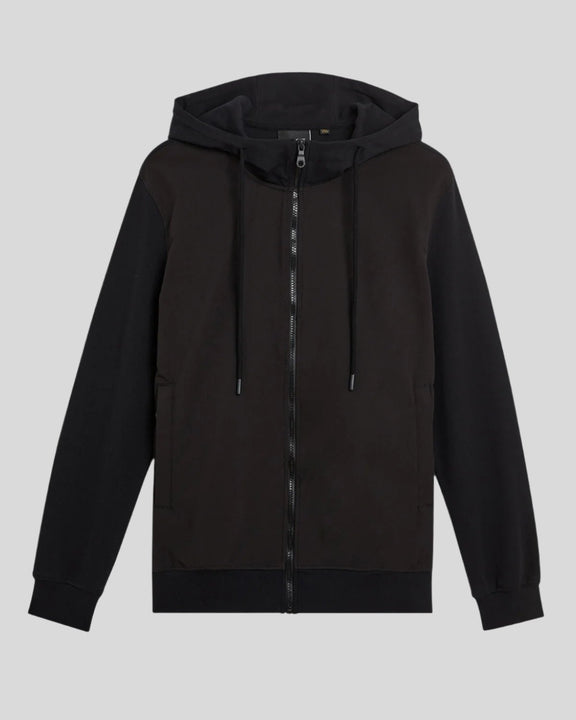 Softshell Hybrid zip through hoodie nero