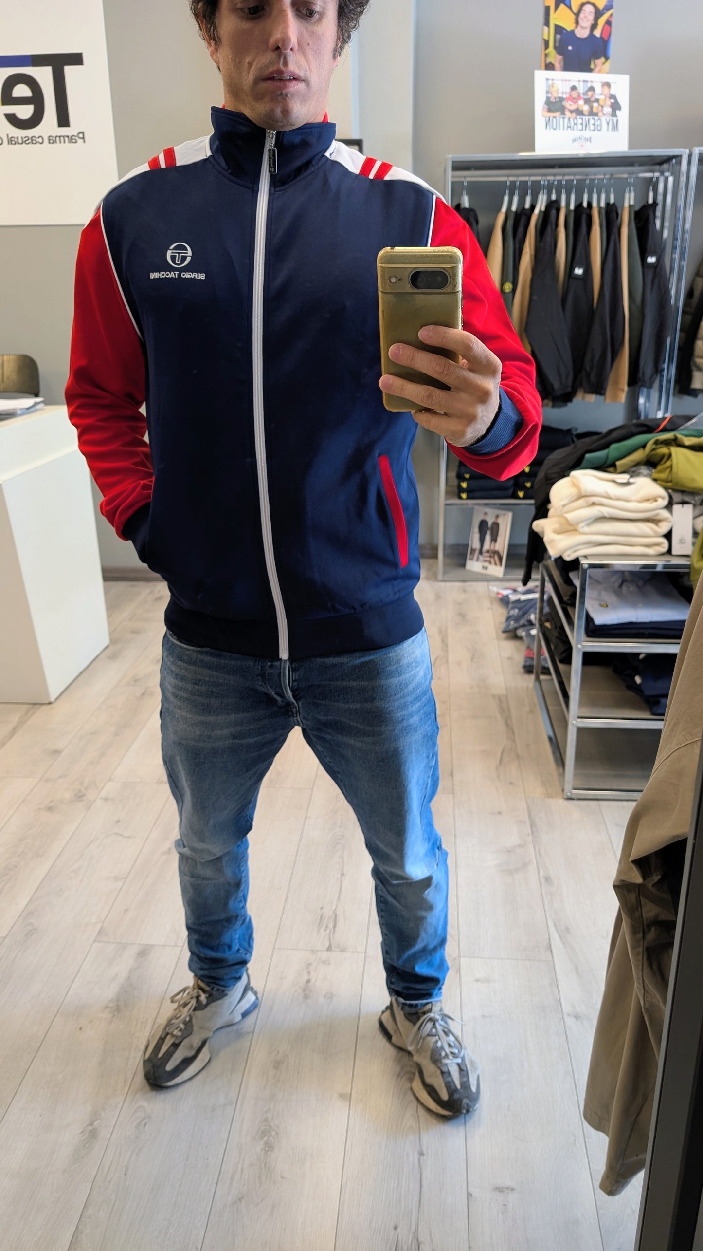 Felpa track top Drive navy blu/White/rosso