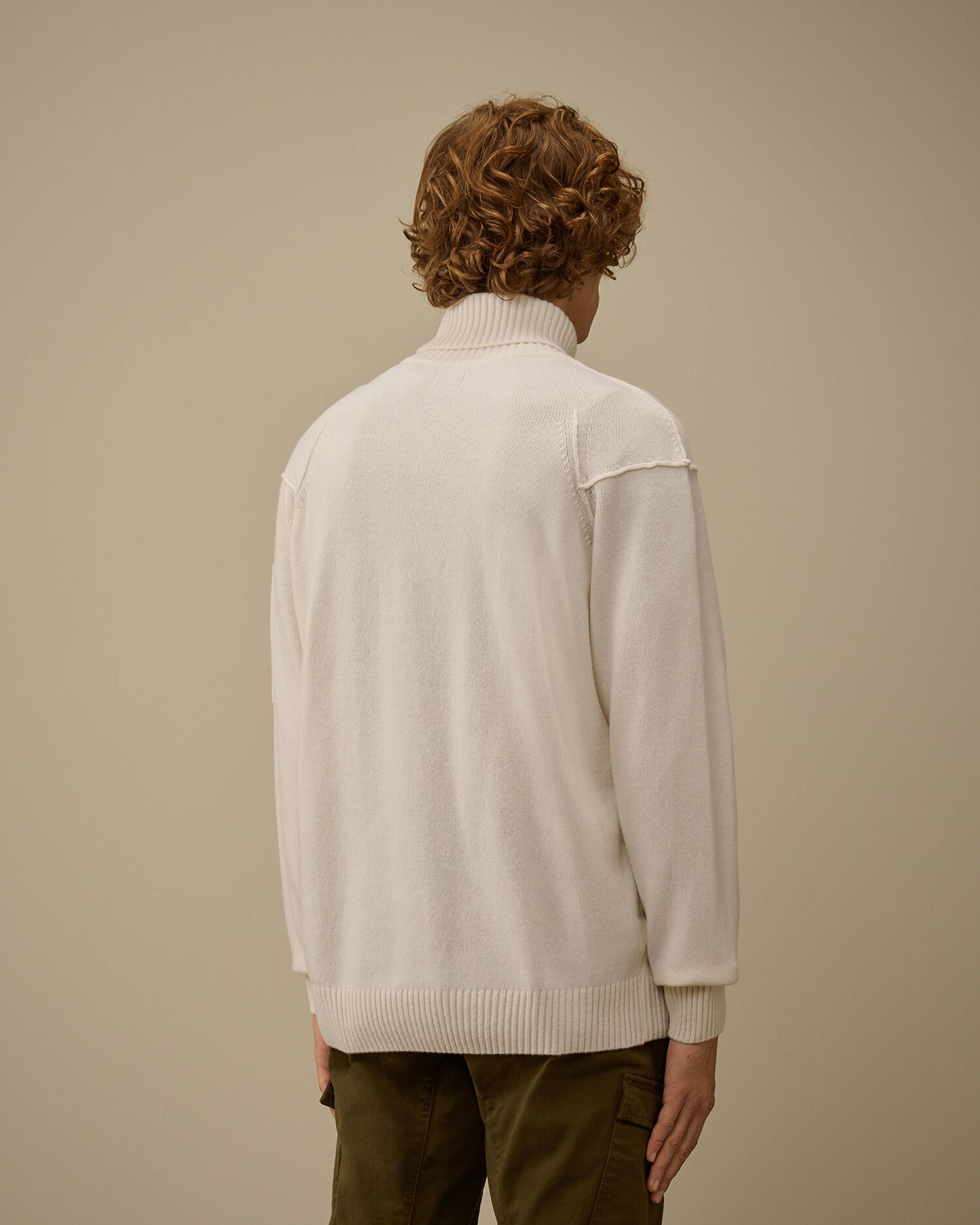 Lambswool Turtleneck grs sweater gauze white