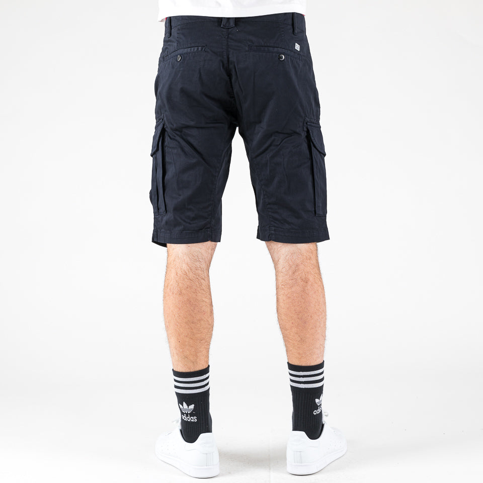 Stretch sateen cargo short blu navy