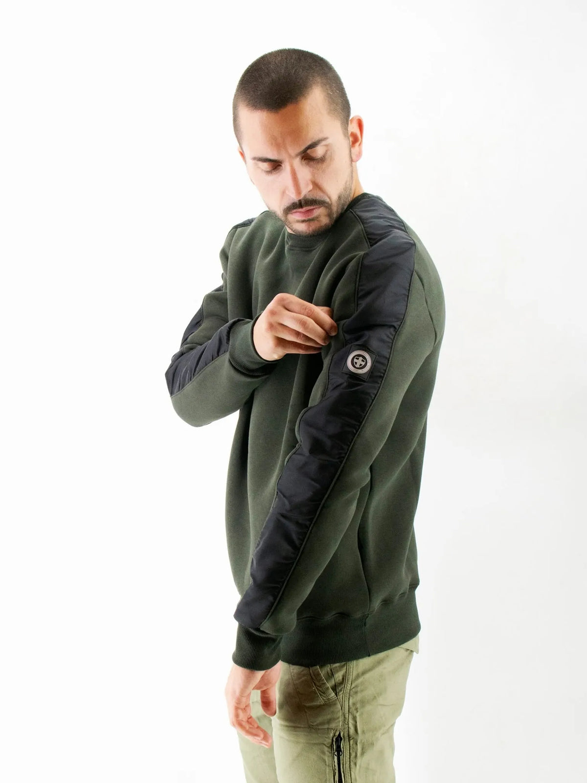 Felpa Uniform girocollo verde militare