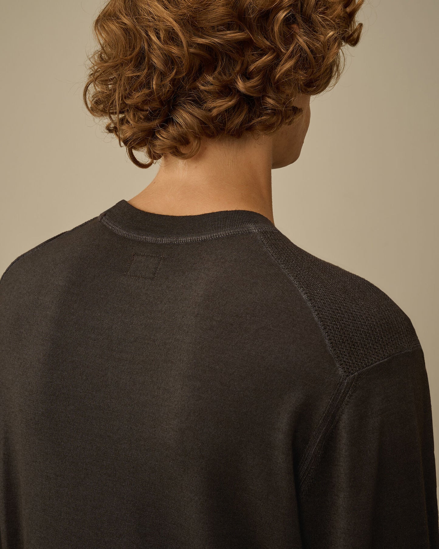 Merino wool crewneck lens sweater Dark Shadow