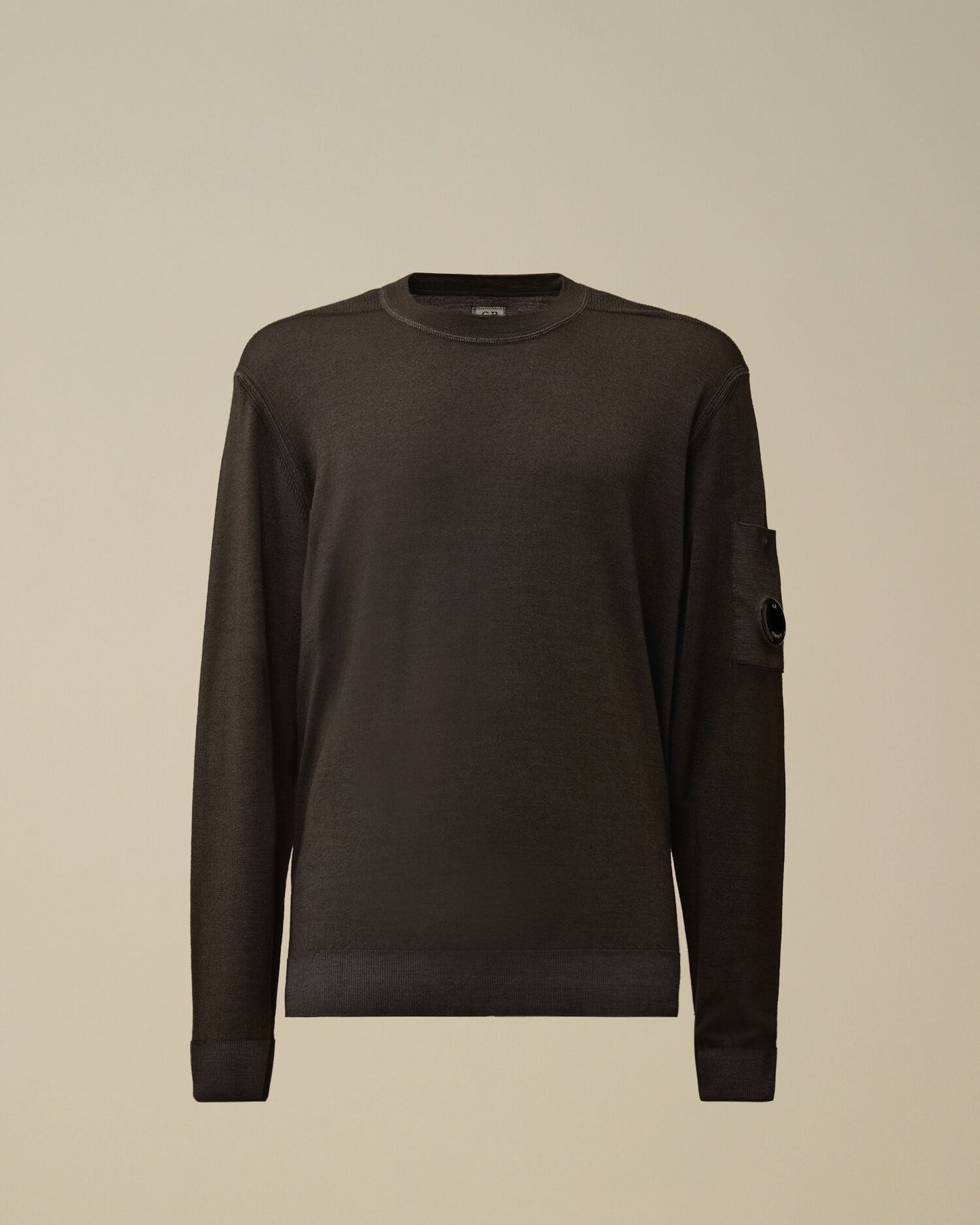Merino wool crewneck lens sweater Dark Shadow