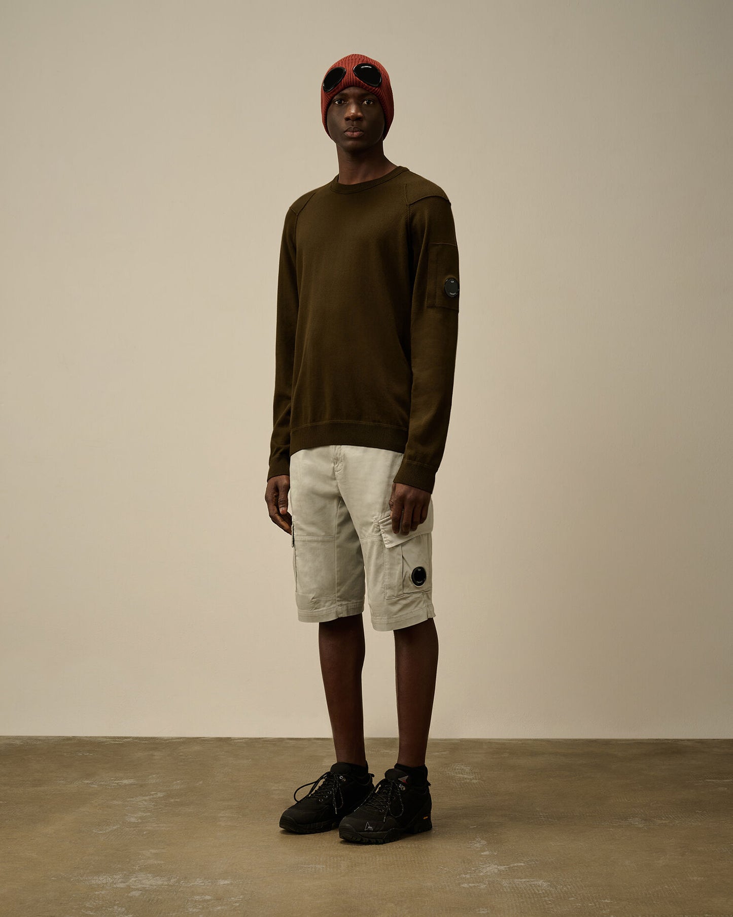 crew neck lens knit verde militare