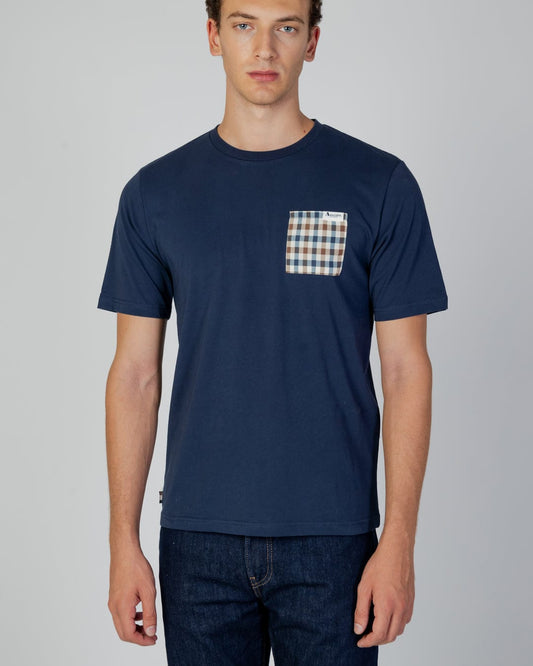 T-shirt taschino check blu navy