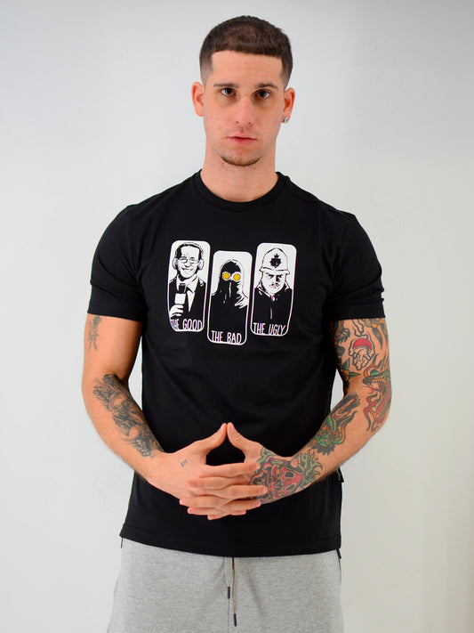 T-shirt buono brutto cattivo nera