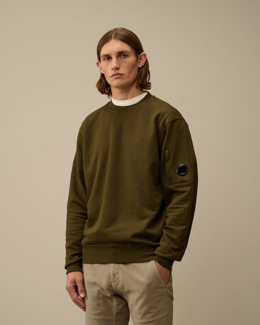 Diagonal raised fleece sweatshirt Ivy green