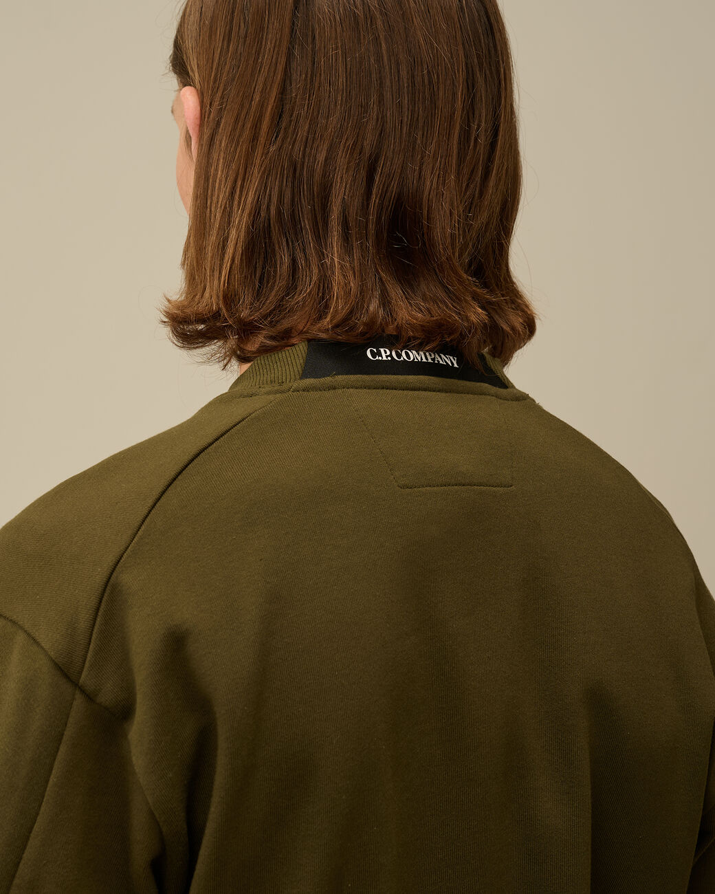 Diagonal raised fleece sweatshirt Ivy green