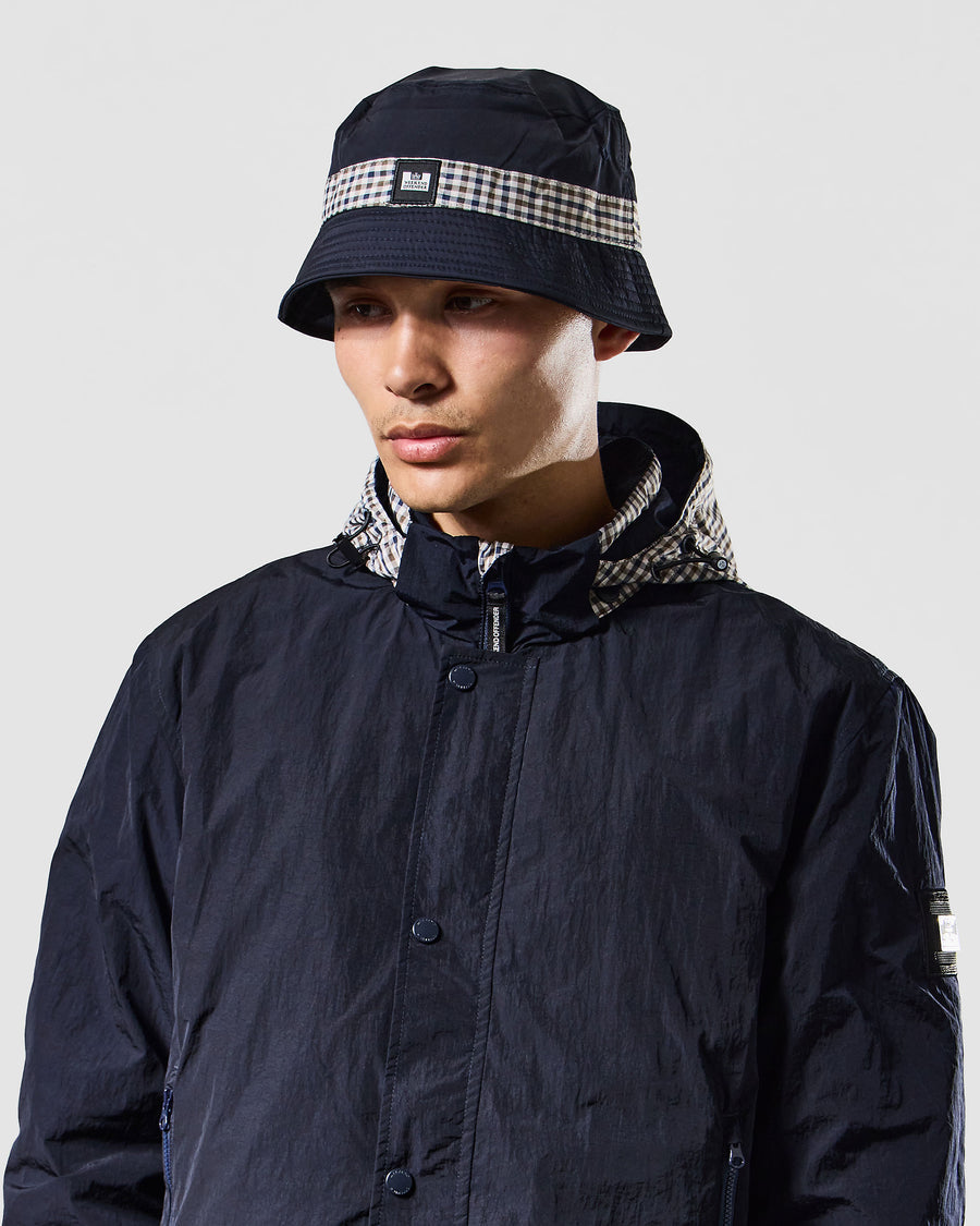 Queensland mid check cap blu navy