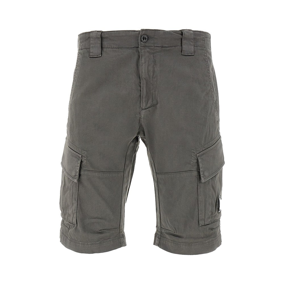 Stretch sateen cargo short smoked pearl