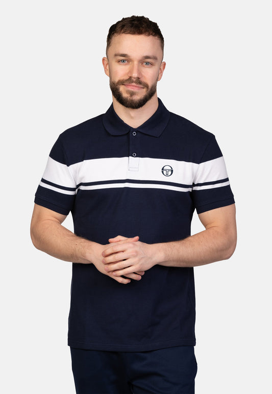 Polo young line blu/bianca
