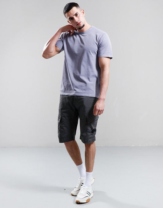 Stretch sateen cargo short smoked pearl