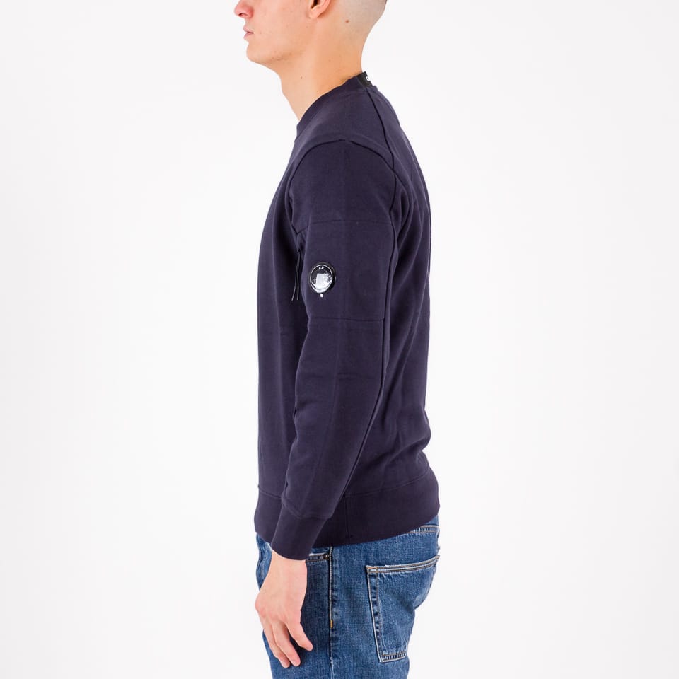 Diagonal raised fleece sweatshirt blu navy