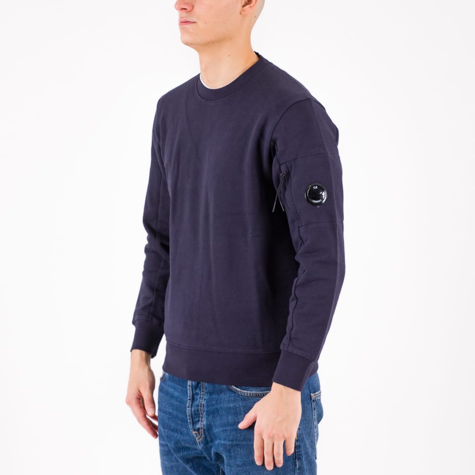 Diagonal raised fleece sweatshirt blu navy