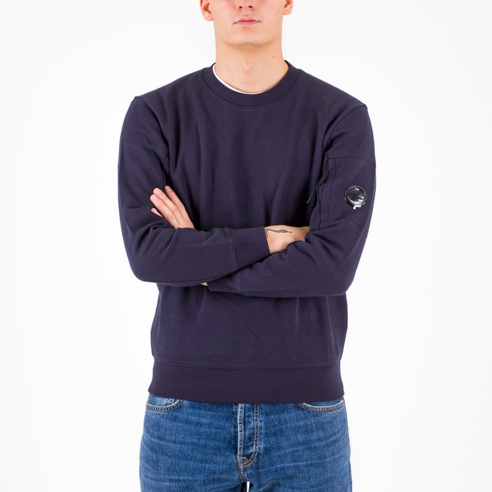 Diagonal raised fleece sweatshirt blu navy