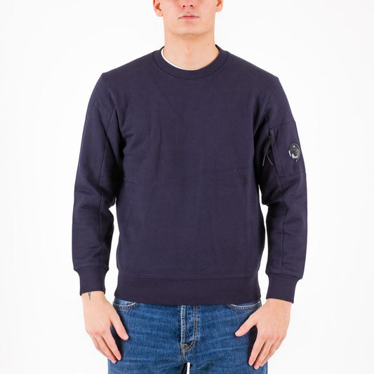 Diagonal raised fleece sweatshirt blu navy