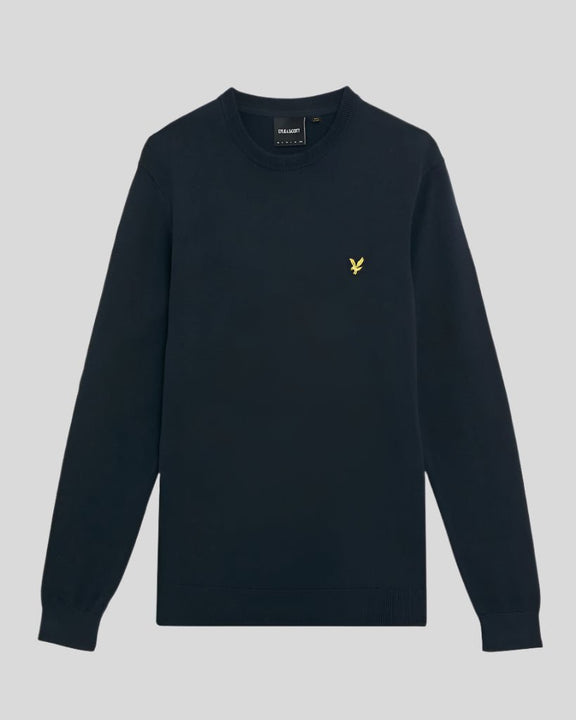 Cotton crew neck jumper blu navy