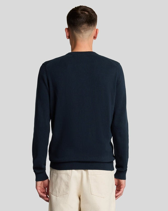 Cotton crew neck jumper blu navy