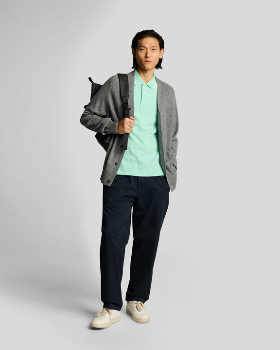 Tipped Polo aquamarine/white