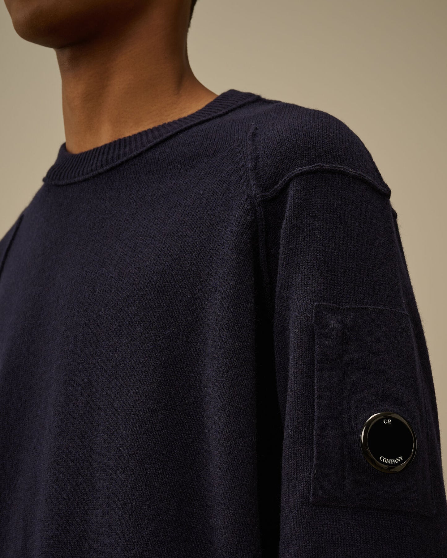 Lambswool GRS crew neck blu navy