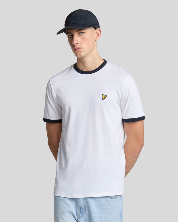 T-shirt ringer bianca/nera