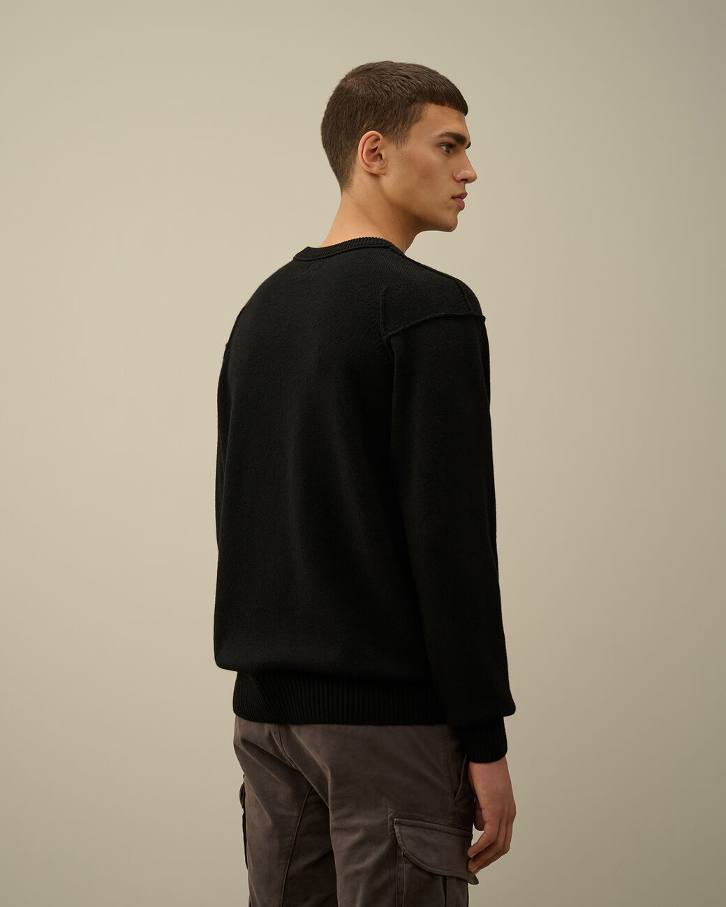 Sea Island crew neck lens knit nero
