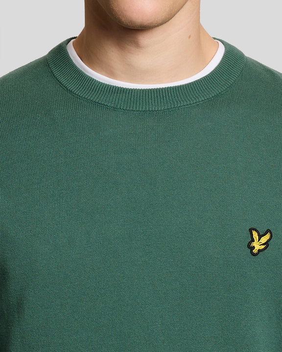 Cotton crew neck jumper green everglade