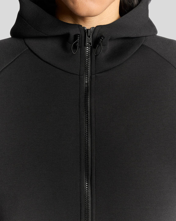 Neoprene zip hoodie nera
