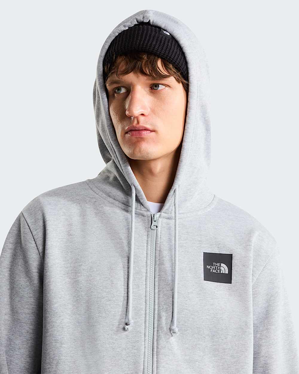Felpa full zip box half dome grigia