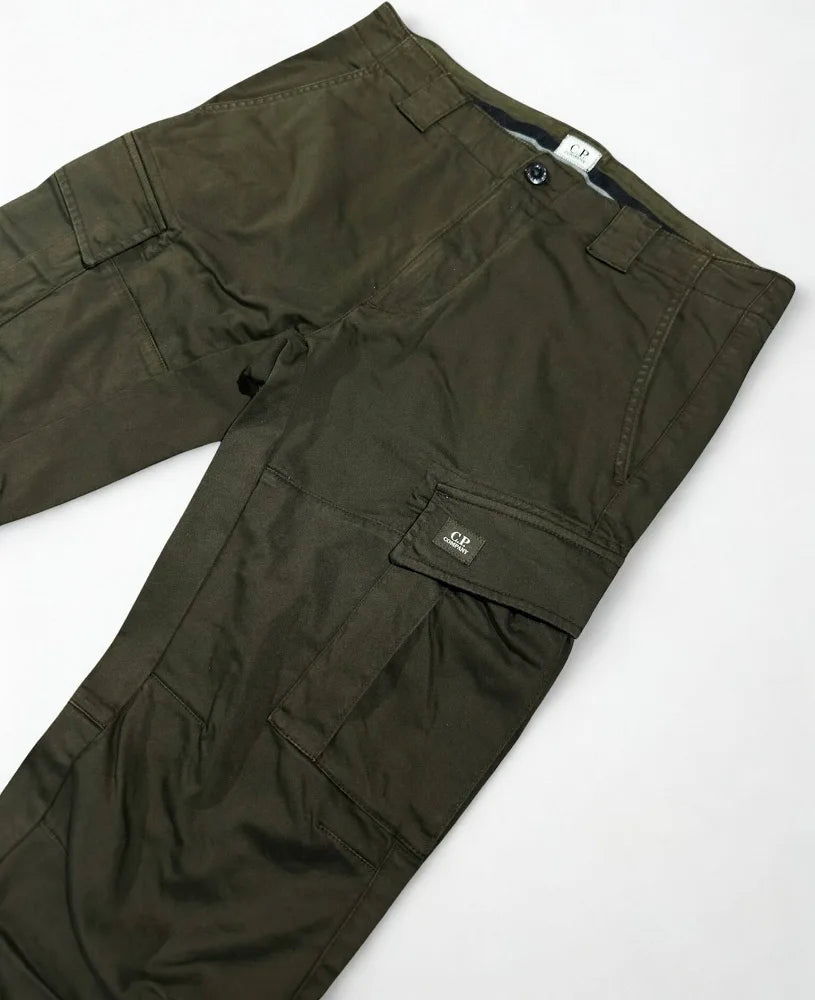 Cargo pants stretch sateen Ivy green