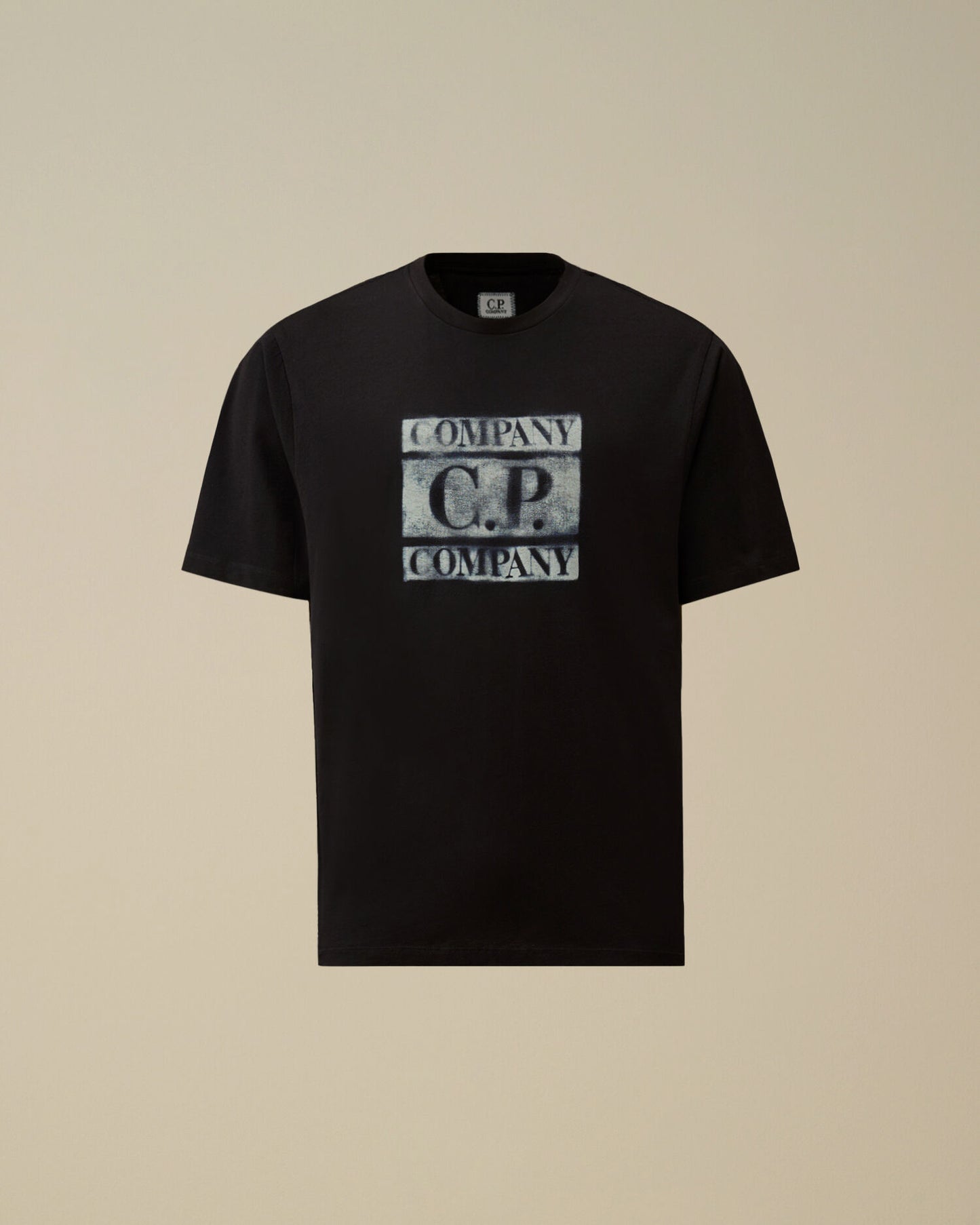 T-shirt jersey sleeve faded logo blu navy