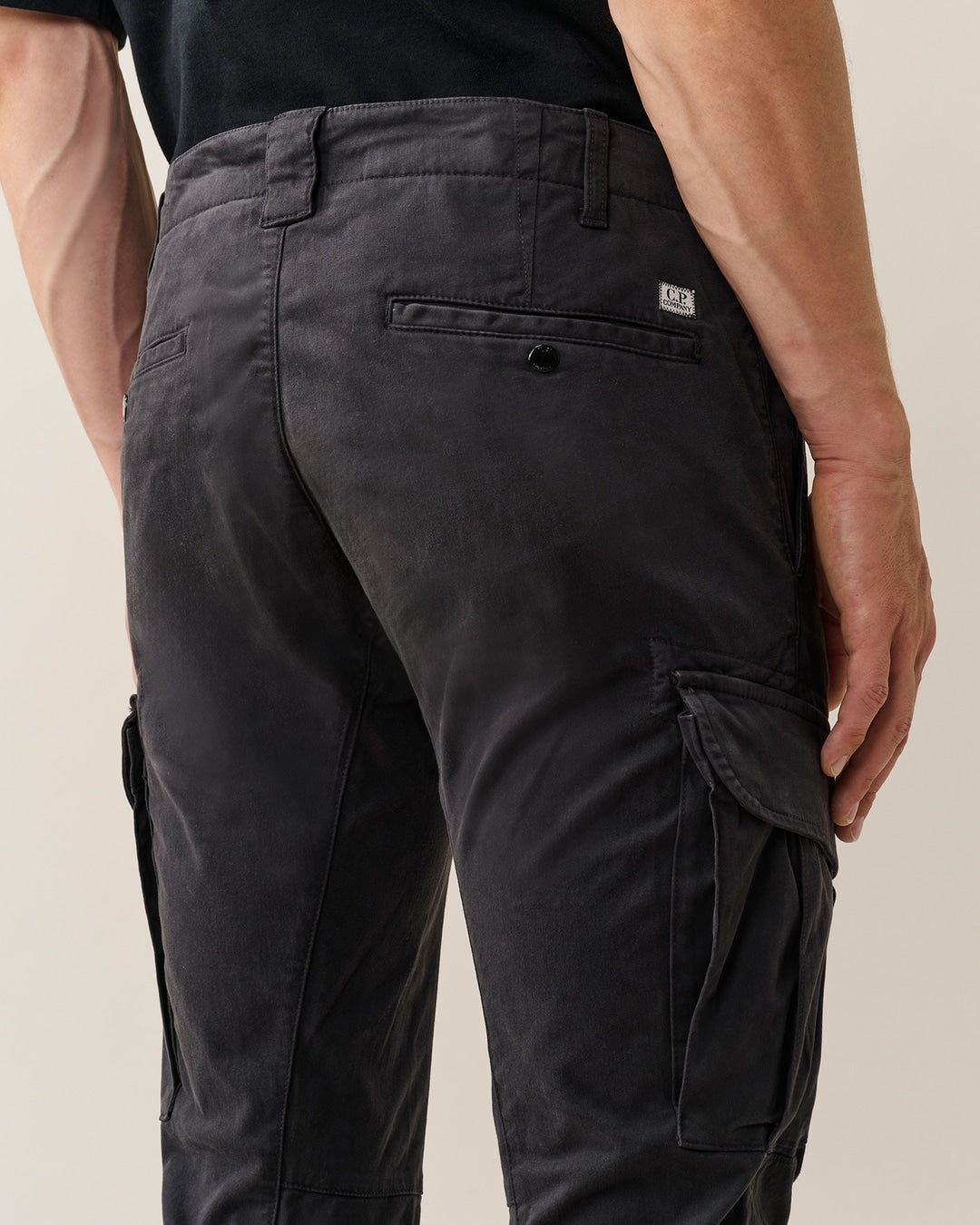 Cargo pants stretch sateen raven