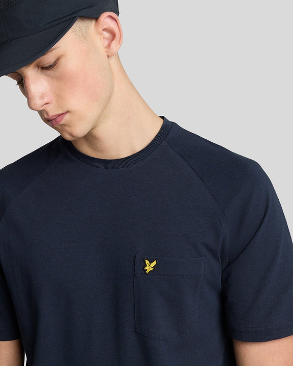 Linen blend raglan t-shirt navy