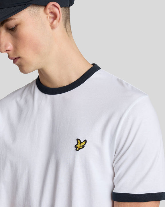 T-shirt ringer bianca/nera