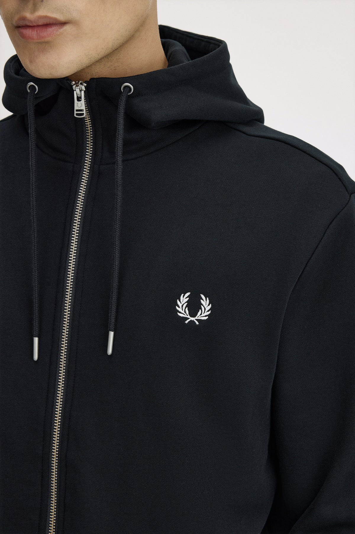 Hooded zip trough sweatshirt nera