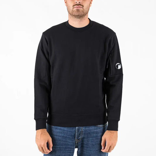 Diagonal raised fleece sweatshirt nera