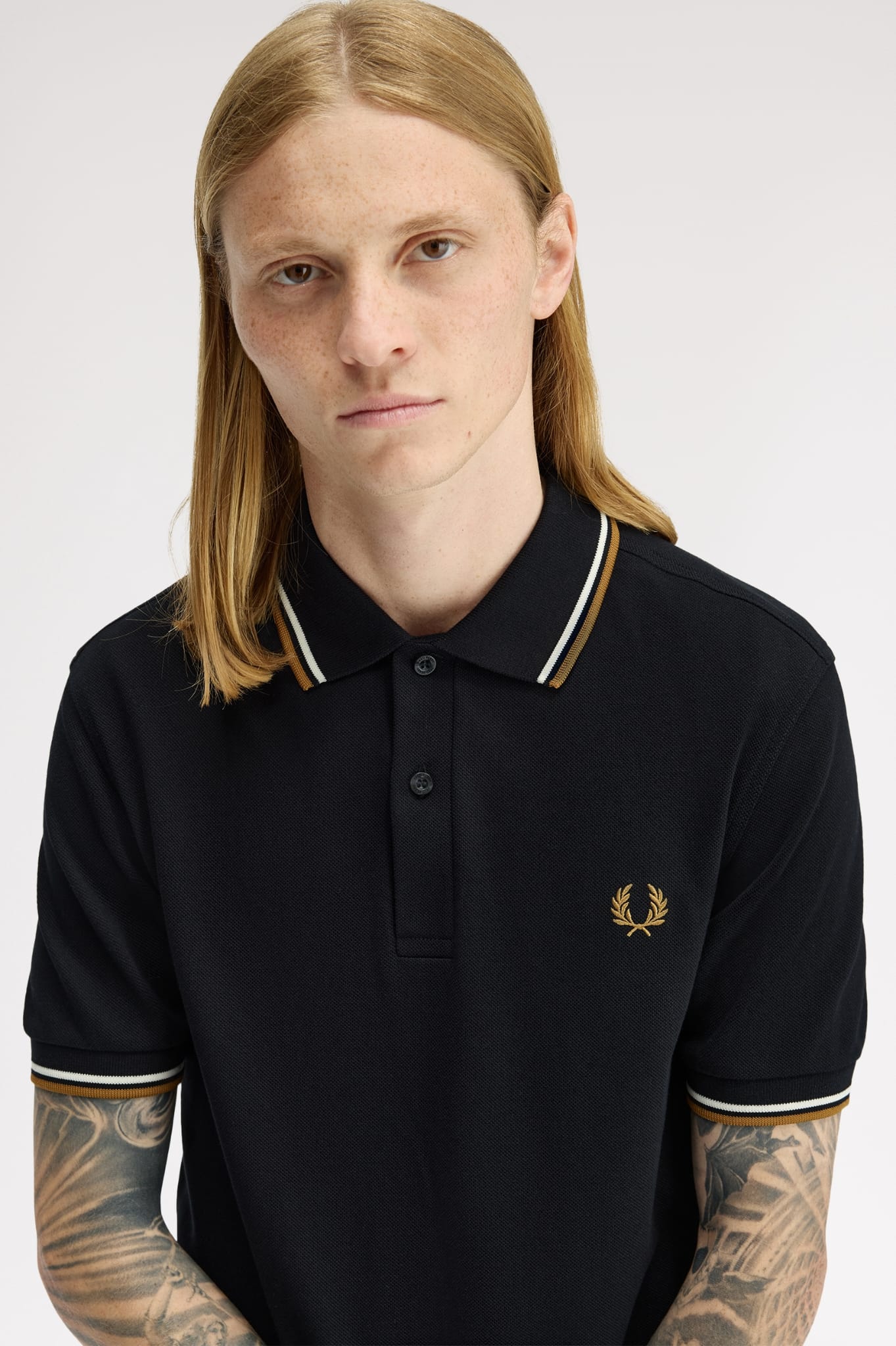 Twin Tipped polo nera/gold
