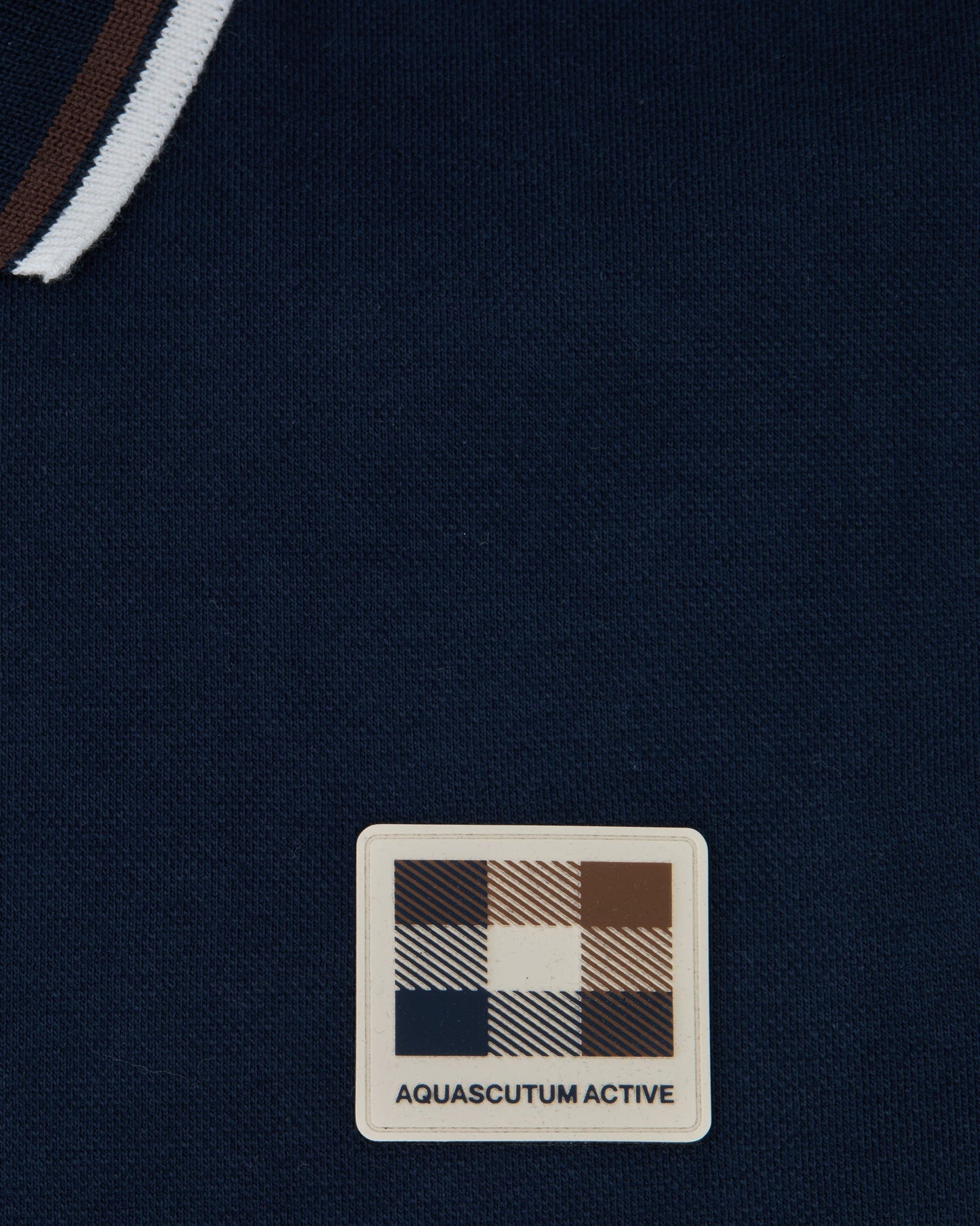 Stretch piquet stripes polo navy