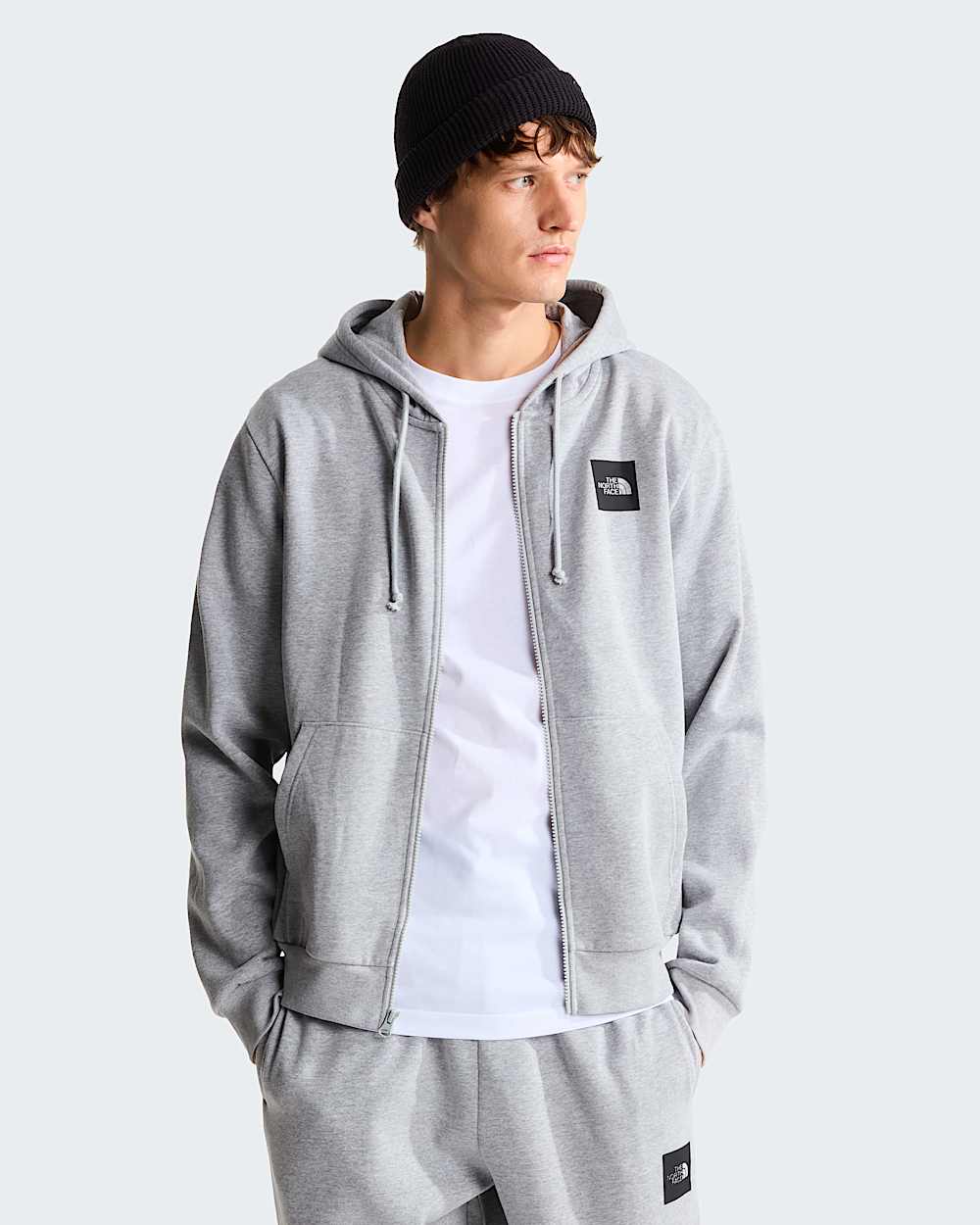 Felpa full zip box half dome grigia