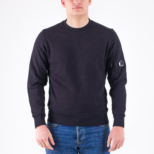 Diagonal raised fleece sweatshirt nera