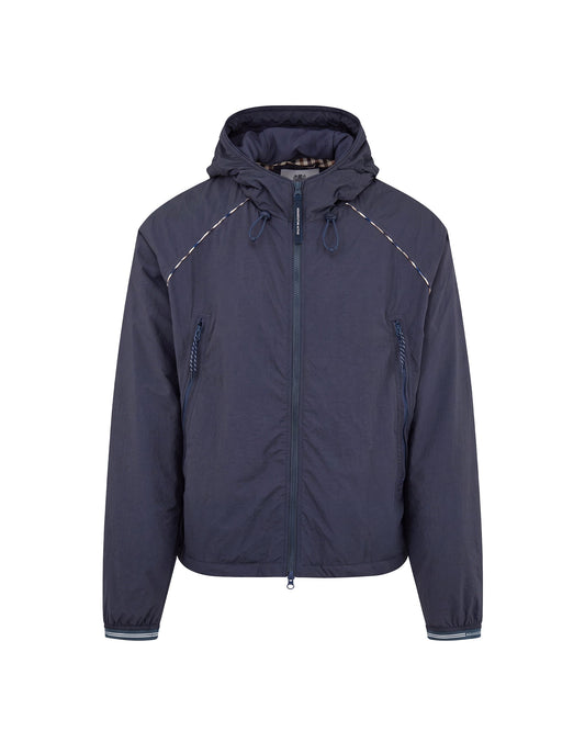 Crimp-N hooded jacket navy