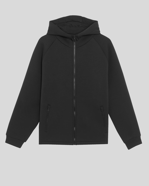 Neoprene zip hoodie nera