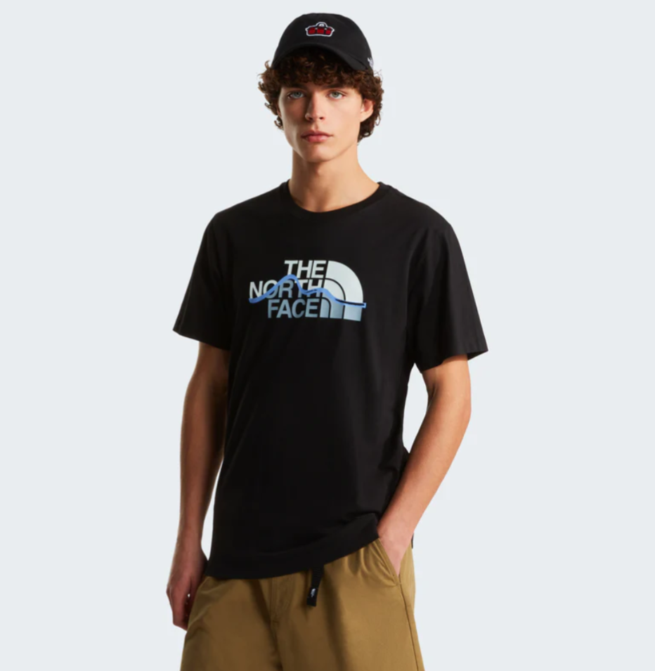 T-shirt Mountain line nera