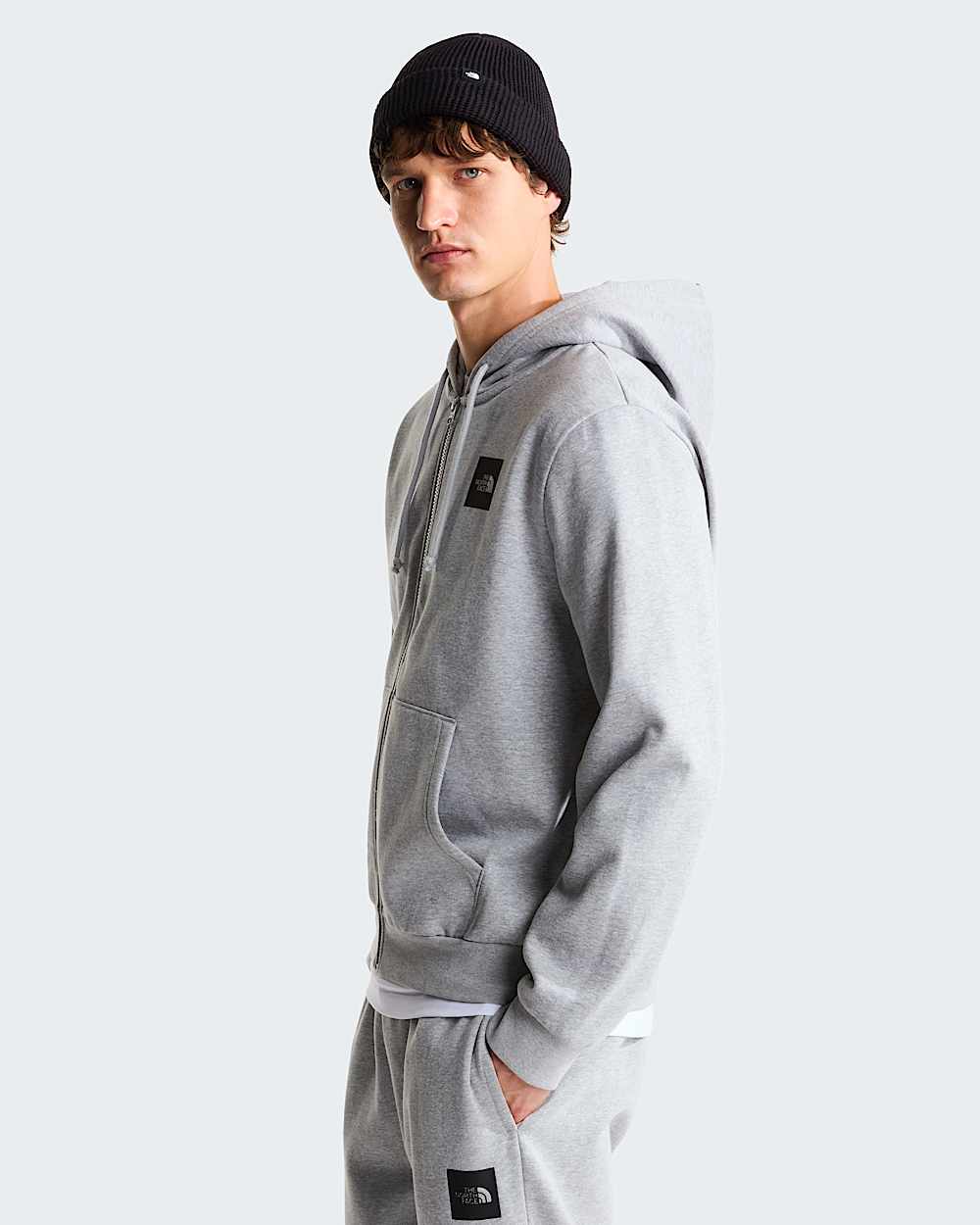 Felpa full zip box half dome grigia